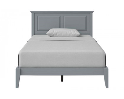 FaFurn Traditional Twin Size Platform Bed with Headboard - Gray, Wood