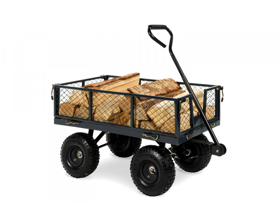 FaFurn - Heavy Duty Steel Garden Utility Cart Wagon with Removable Sides