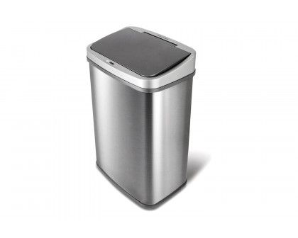 FaFurn - 13-Gallon Stainless Steel Kitchen Trash Can with Motion Sensor Lid