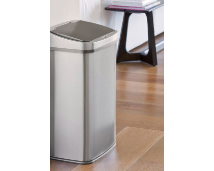 FaFurn 13-Gallon Stainless Steel Kitchen Trash Can with Motion Sensor Lid - Gray