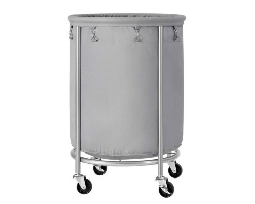 FaFurn Laundry Hamper Basket with Bag Steel Frame on Wheels - Gray