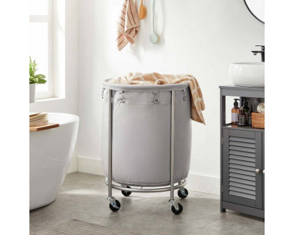 FaFurn - Laundry Hamper Basket with Bag Steel Frame on Wheels