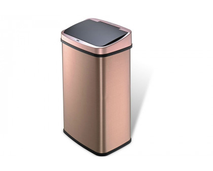 FaFurn - Gold Copper 13-Gallon Stainless Steel Kitchen Trash Can with Motion Sensor Lid