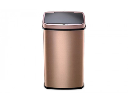 FaFurn - Gold Copper 13-Gallon Stainless Steel Kitchen Trash Can with Motion Sensor Lid