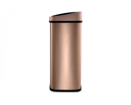 FaFurn - Gold Copper 13-Gallon Stainless Steel Kitchen Trash Can with Motion Sensor Lid