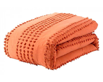 FaFurn Full/Queen Size 5-Piece Clip Dot Comforter Set - Brick Orange, Cotton