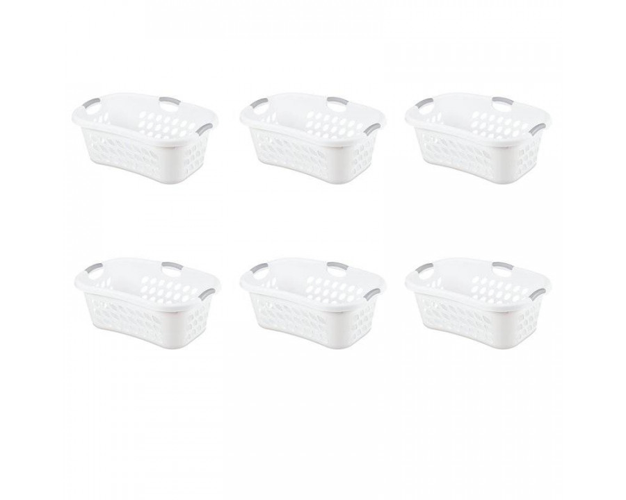 FaFurn - Set of 6 Laundry Baskets with Carry Handles in White