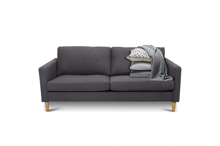 FaFurn™ Modern Sofa with Wood Legs - Gray, Fabric