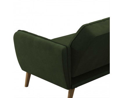 FaFurn™ Memory Foam Sofa-Bed with Wooden Legs - Green, Futon/Velvet