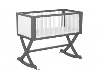 FaFurn - Solid Wood Rocking Baby Glider Cradle with Crib Mattress