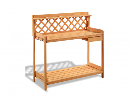 FaFurn - Outdoor Home Garden Wooden Potting Bench with Storage Drawer