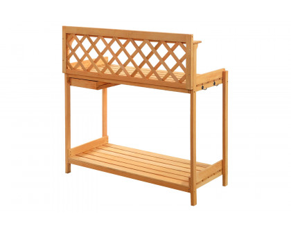 FaFurn - Outdoor Home Garden Wooden Potting Bench with Storage Drawer