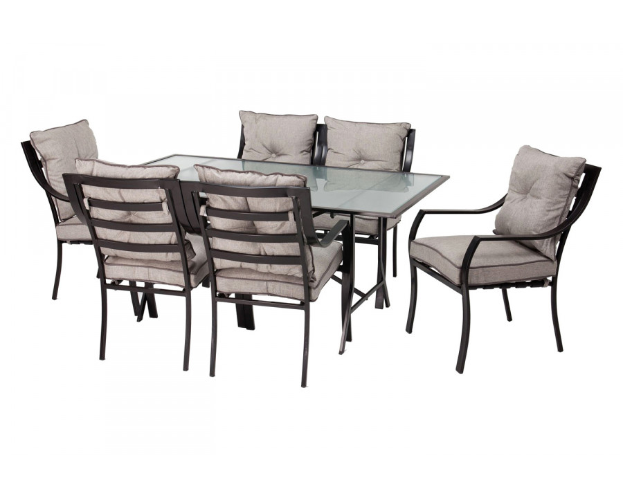 FaFurn - 7-Piece Outdoor Patio Furniture Metal Dining Set with Cushions