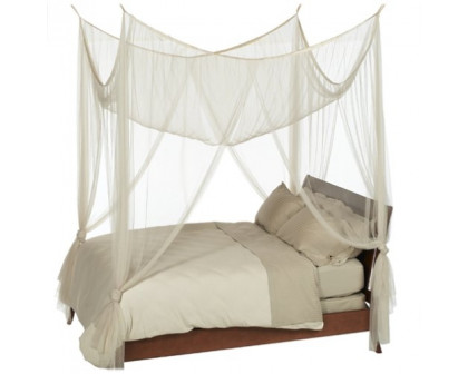 FaFurn Canopy Bed Frame - Ecru