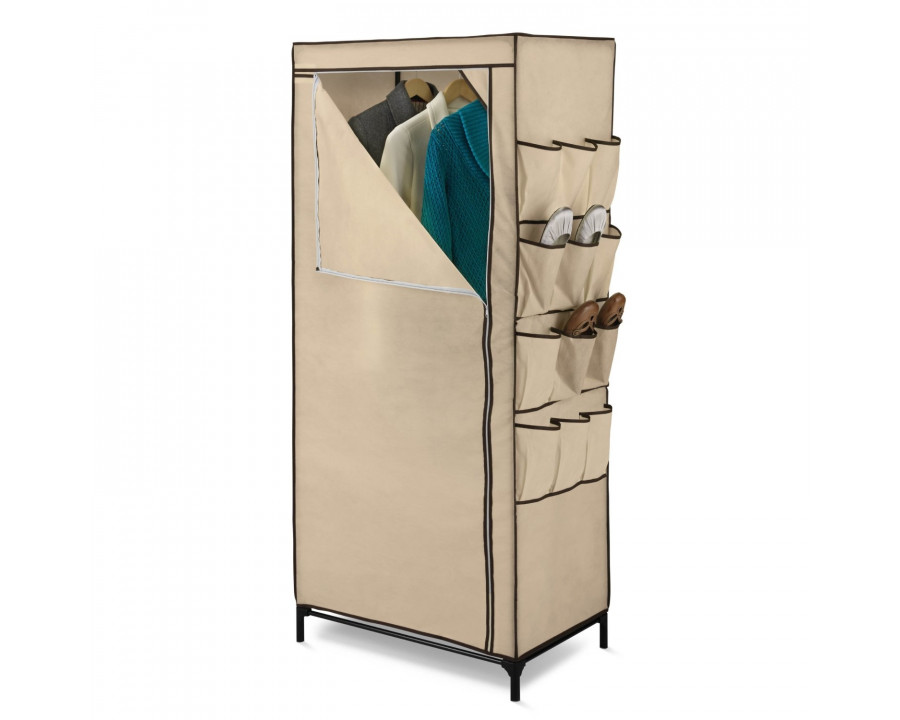 FaFurn - Wardrobe with Shoe Organizer in Tan