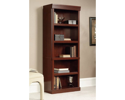 FaFurn - 71-Inch High 5-Shelf Wooden Bookcase in Cherry Finish