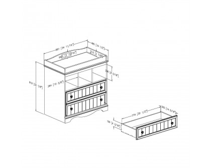 FaFurn - Baby Diaper Changing Table with 2 Drawers in Cherry, Wood