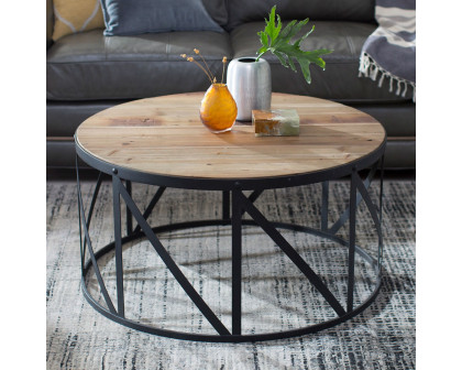 FaFurn™ Round Coffee Table - Wood