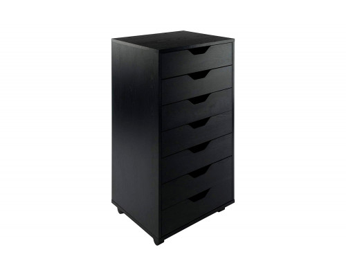 FaFurn Modern Scandinavian Style 7-Drawer Storage Cabinet Chest - Black