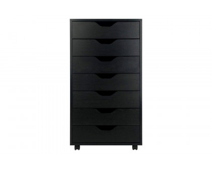 FaFurn Modern Scandinavian Style 7-Drawer Storage Cabinet Chest - Black