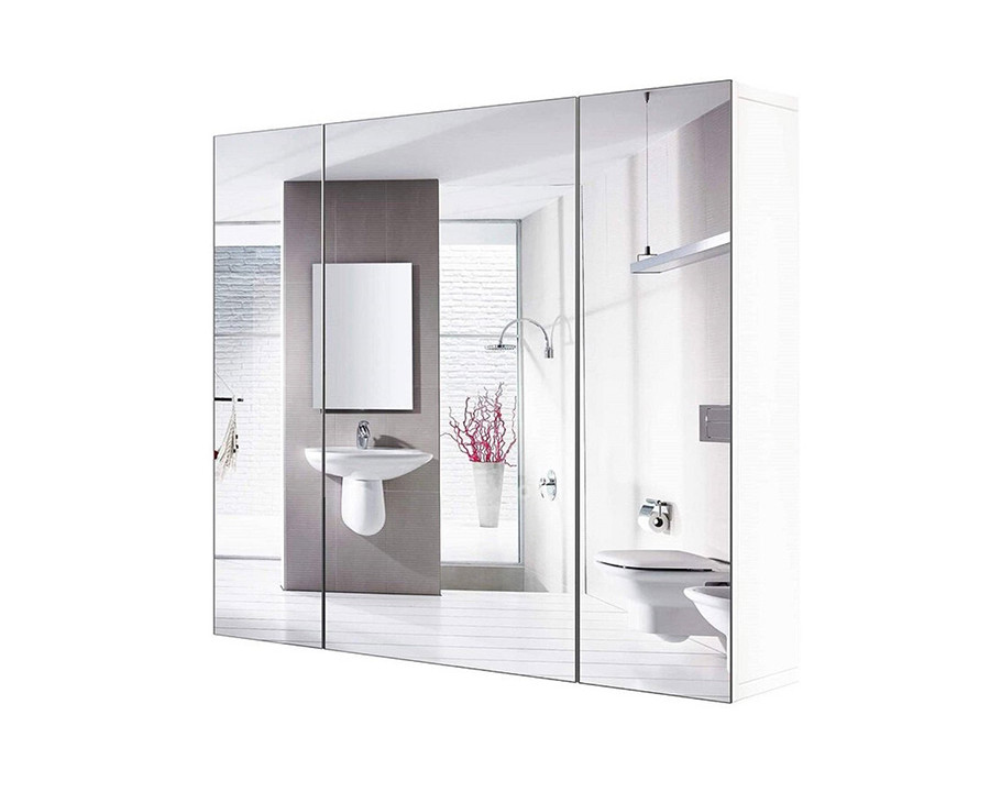 FaFurn - Modern 3-Door Wall Mounted Medicine Cabinet Bathroom Mirror Cupboard