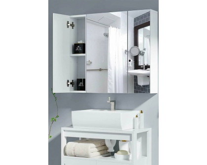 FaFurn - Modern 3-Door Wall Mounted Medicine Cabinet Bathroom Mirror Cupboard