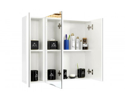 FaFurn - Modern 3-Door Wall Mounted Medicine Cabinet Bathroom Mirror Cupboard