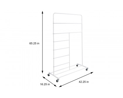 FaFurn White Rolling Multi Use Laundry Clothes Drying Rack