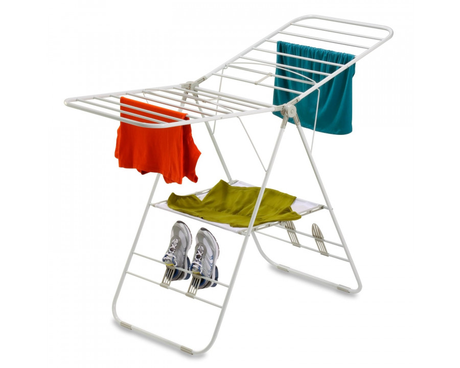 FaFurn - Folding Laundry Drying Rack with Shoe Holders in Steel