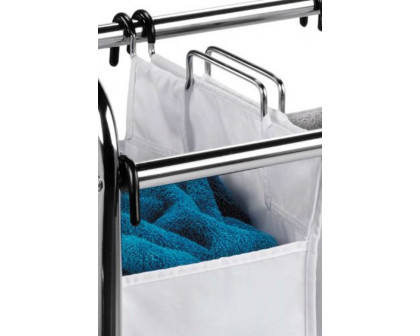 FaFurn - Heavy Duty Commercial Grade Laundry Sorter Hamper Cart in White Chrome