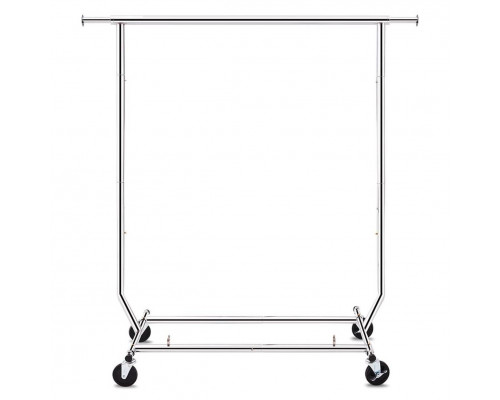 FaFurn - Garment Rack Clothes with Lockable Wheels in Silver, Metal, 250 lbs Capacity