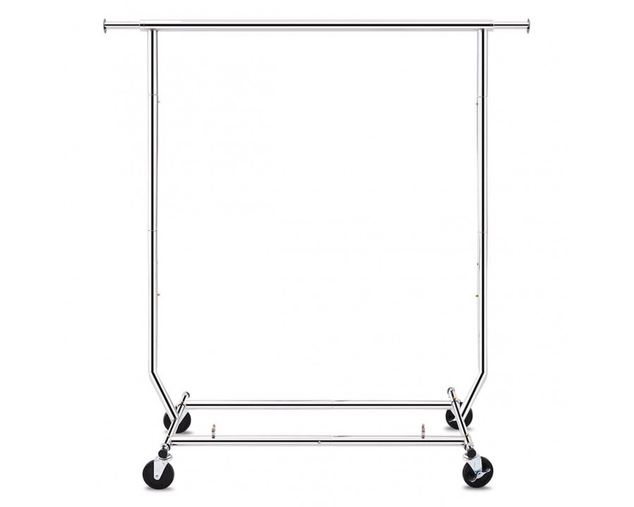 FaFurn - Garment Rack Clothes with Lockable Wheels in Silver, Metal, 250 lbs Capacity