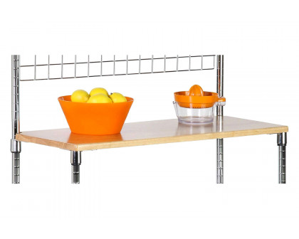 FaFurn - Metal Backers Rack with Storage Shelves and Solid Wood Cutting Board