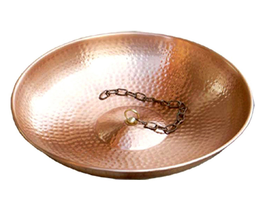 FaFurn - Hammered Copper Anchoring Basin For Rain Chain 18-Inch Diamter