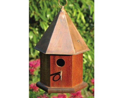 FaFurn - Wood Songbird Birdhouse with Copper Roof