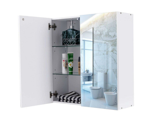 FaFurn - Modern Wall Mounted Medicine Cabinet with Mirror in White