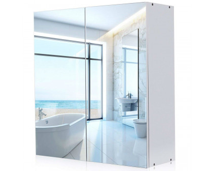 FaFurn Modern Wall Mounted Medicine Cabinet with Mirror - White