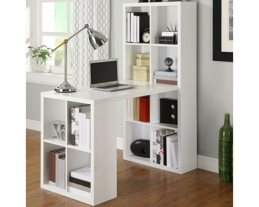 FaFurn - Office Table with Storage in White, Wood