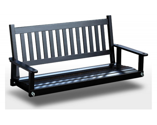 FaFurn - Outdoor 5-Ft Porch Swing in Black Wood Finish