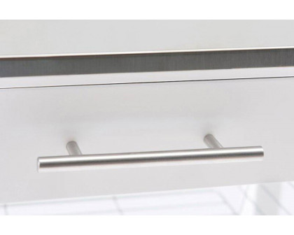 FaFurn - White Stainless Steel Top Kitchen Cart with Drawer and Storage Shelves