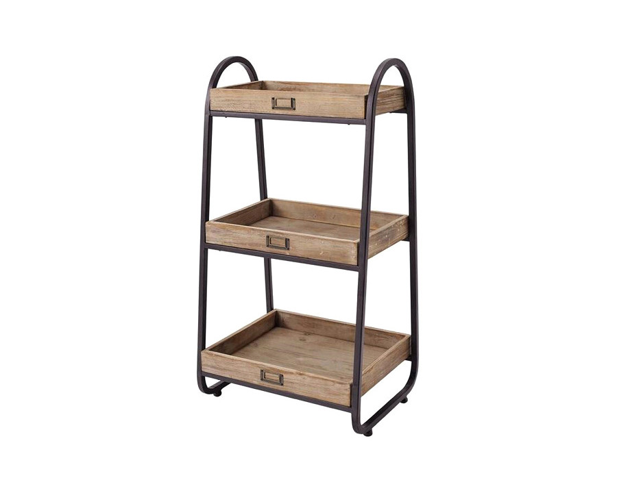 FaFurn Industrial Freestanding 3-Tier Bathroom Storage Shelving Unit