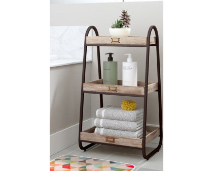 FaFurn Industrial Freestanding 3-Tier Bathroom Storage Shelving Unit