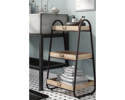 FaFurn Industrial Freestanding 3-Tier Bathroom Storage Shelving Unit