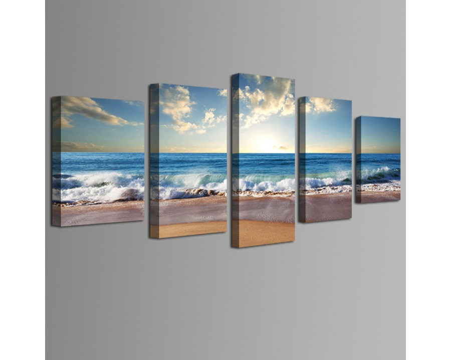 FaFurn - 5-Panel Wall Art Painting Print in Beach Ocean Seascape