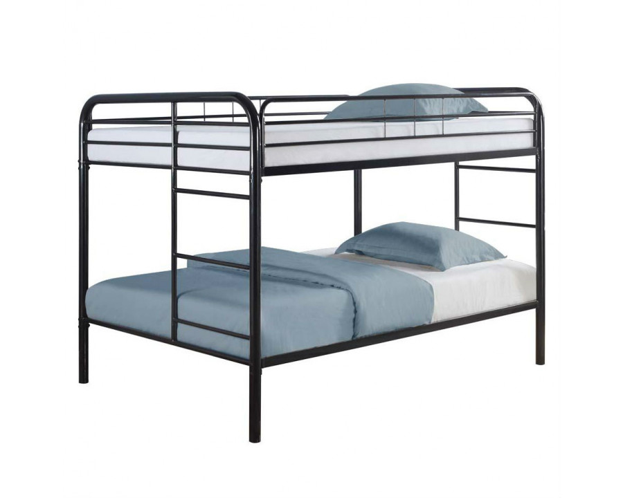 FaFurn - Full Size Bunk Bed with Ladder in Black, Metal