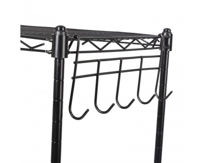 FaFurn - 4-Shelf Storage Rack Shelving Unit in Black, Metal