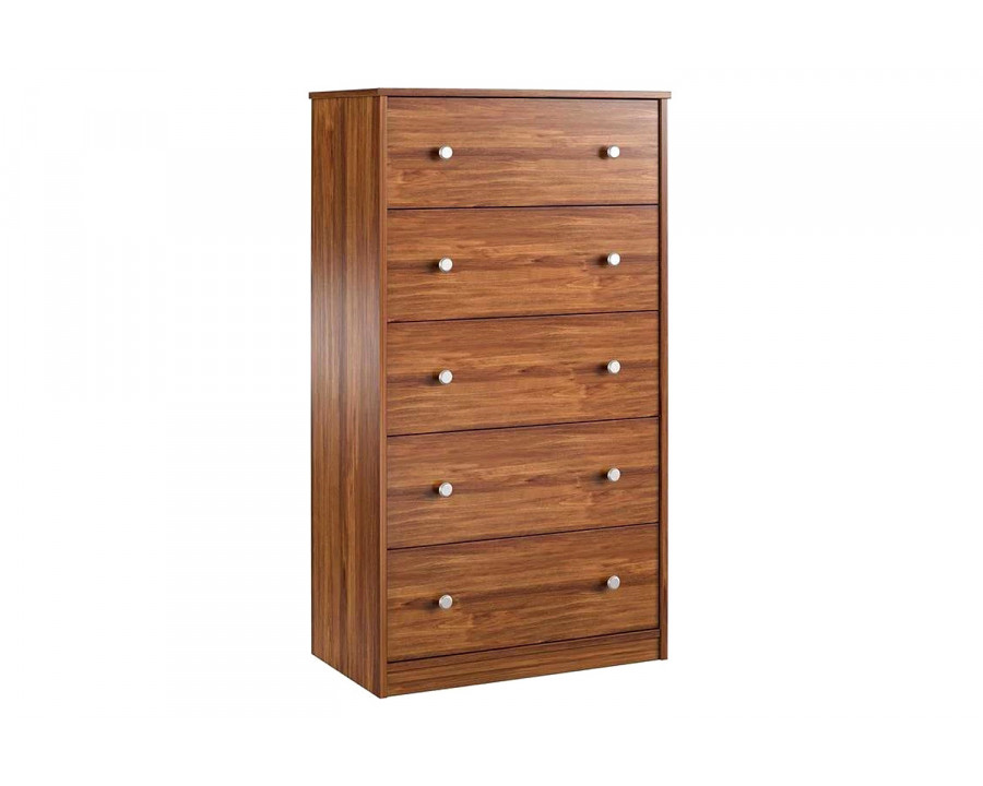 FaFurn - Modern 5-Drawer Bedroom Chest Dresser in Wood Finish