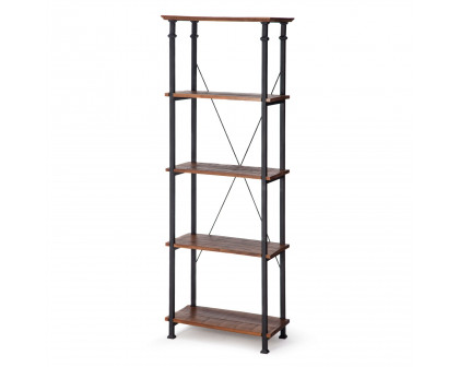 FaFurn - Industrial 4-Shelf Bookcase in Metal