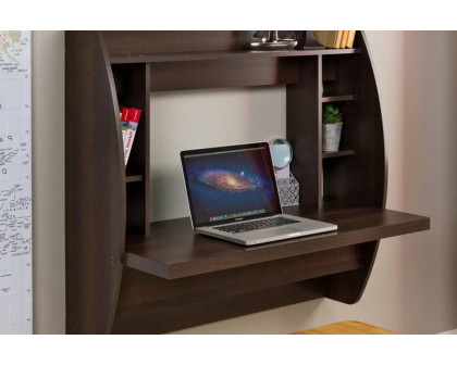 FaFurn™ Modern Floating Wall Mounted Computer Desk - Brown