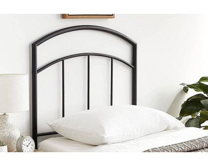 FaFurn - Twin Size Transitional Headboard in Textured Black Metal Finish